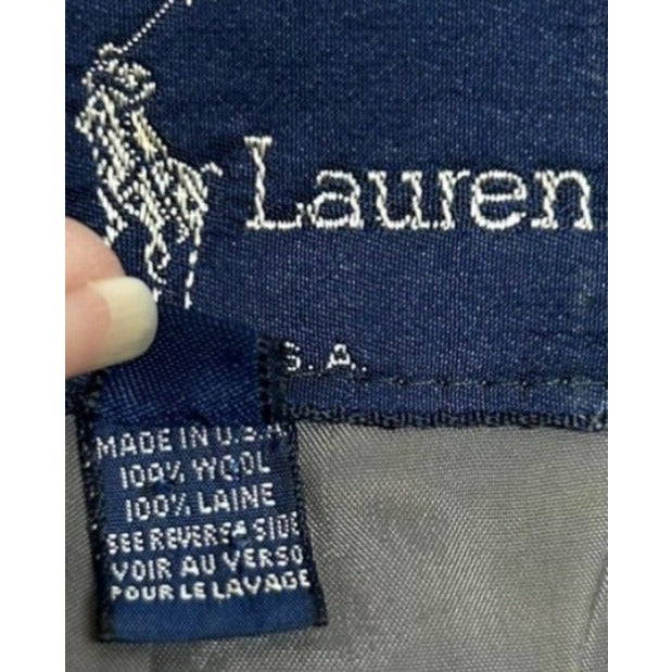 Vintage Ralph Lauren Wool Jacket Fitted Blazer Tweed Women Size 8 Equestrian