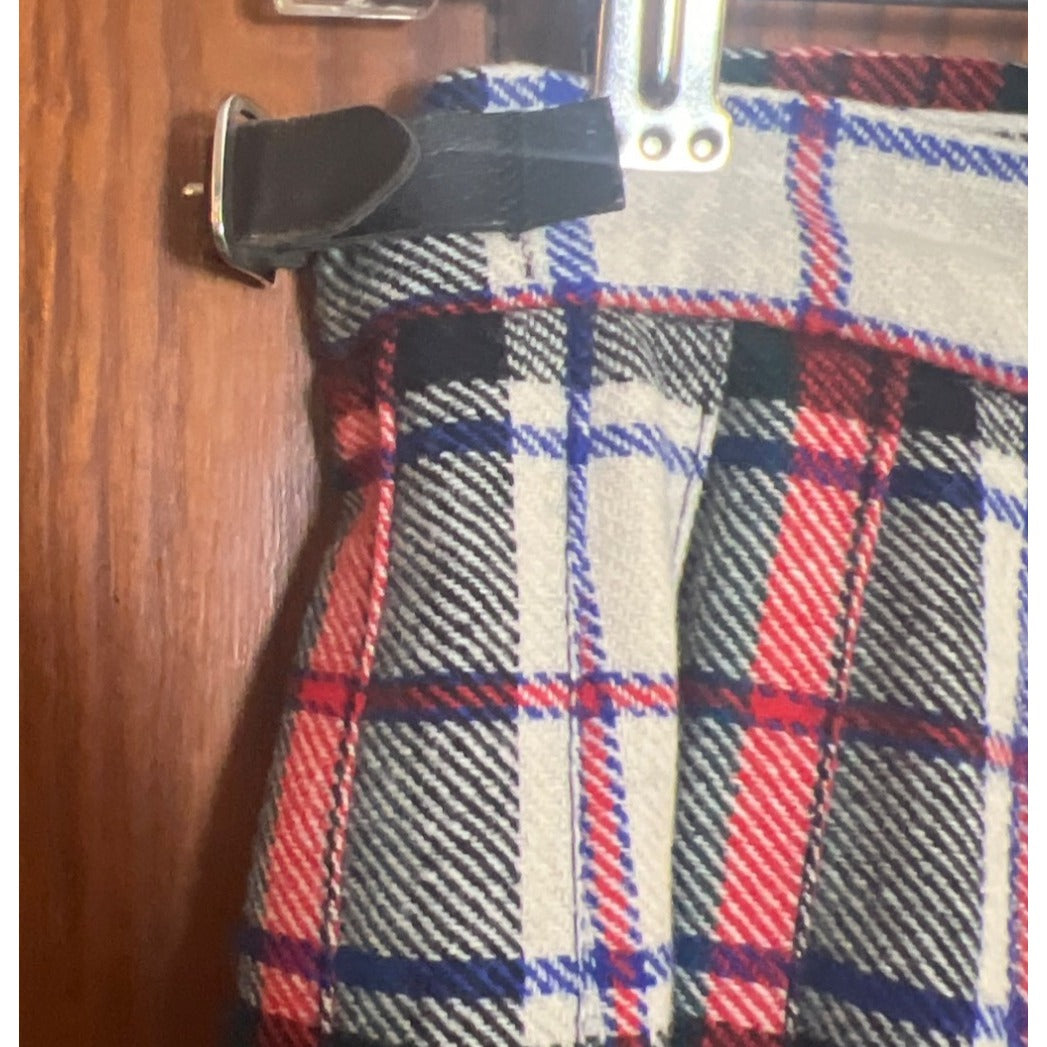 Vintage Plaid Wool Skirt Tartan Scotland Kilt Pin Pleated 10 40 Clan Laird