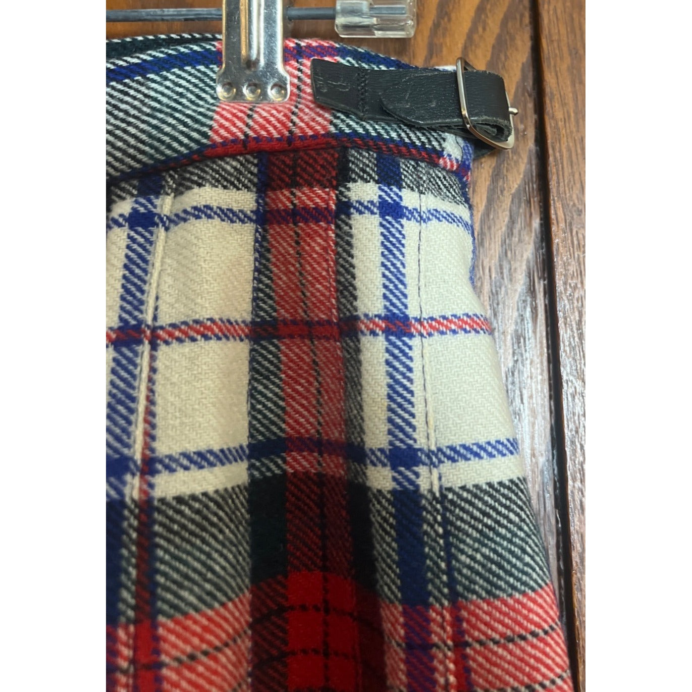 Vintage Plaid Wool Skirt Tartan Scotland Kilt Pin Pleated 10 40 Clan Laird
