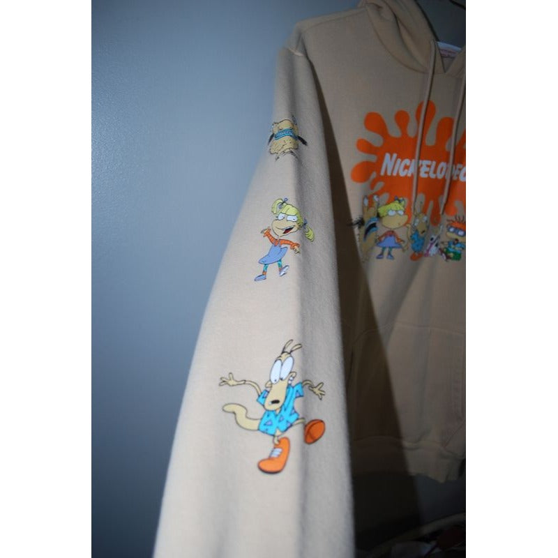 Rugrats Hoodie Nickelodeon Hooded Sweatshirt Tan Small Juniors