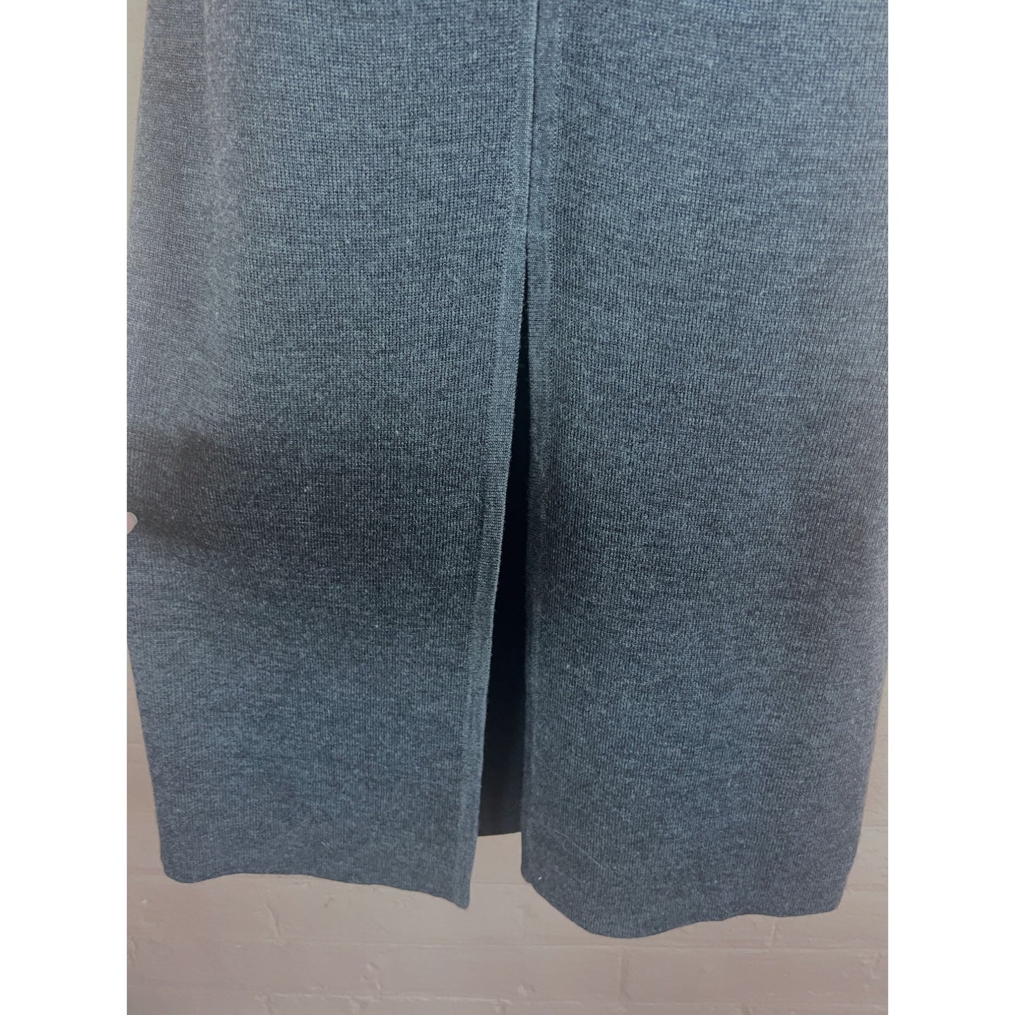 Vintage Carole Little Long Maxi Knit Sweater Dress Gray Small Zipper