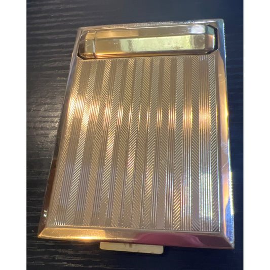 Vintage Richard Hudnut Gold Compact Mirror & Lipstick Powder Puff Cover
