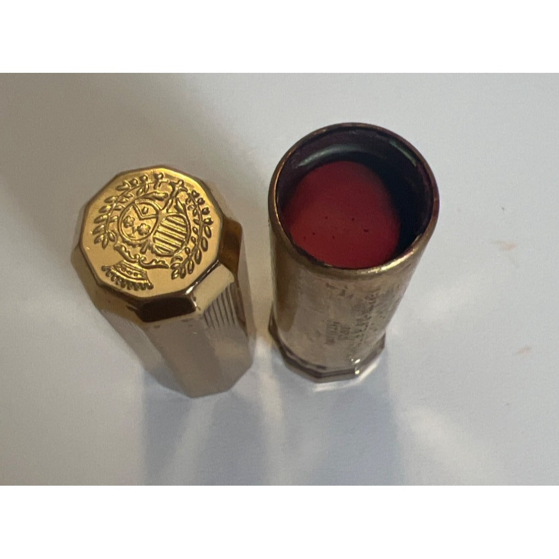 Vintage Richard Hudnut Gold Compact Mirror & Lipstick Powder Puff Cover