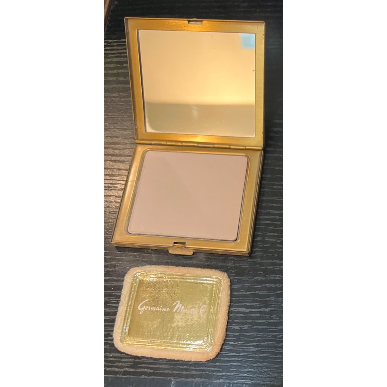Vintage Germaine Monteil Gold Nugget Compact Pressed Powder Superglow Sheer