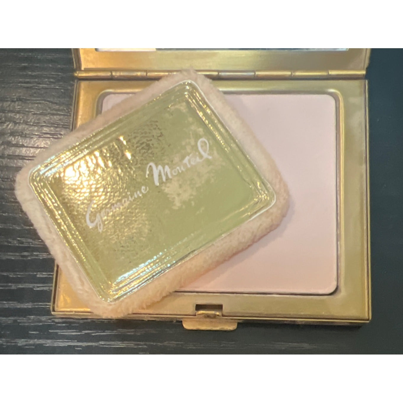 Vintage Germaine Monteil Gold Nugget Compact Pressed Powder Superglow Sheer