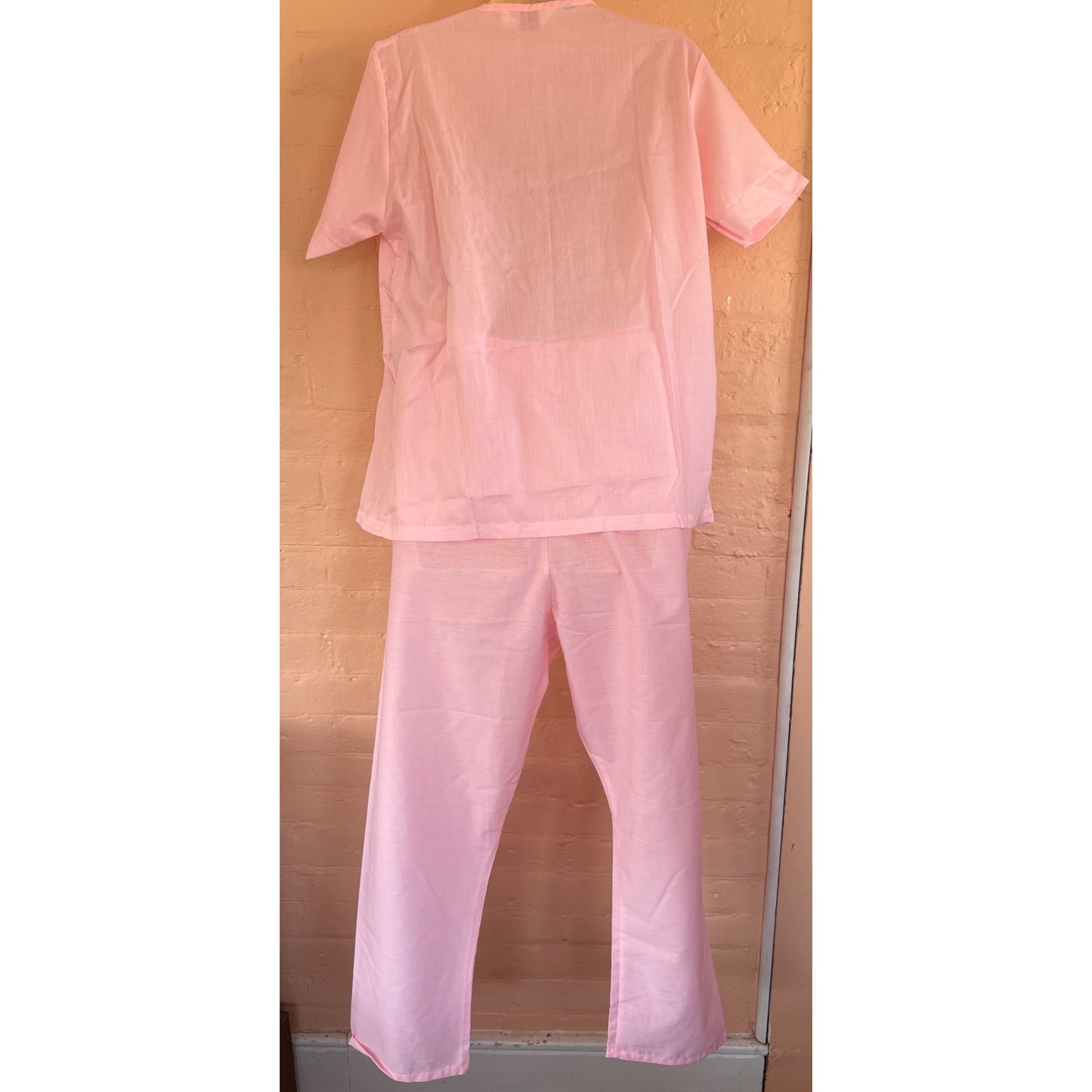 Vintage Lady McKenzie Pajamas Set Capri Pants Top Pink Lace NEW Old Stock