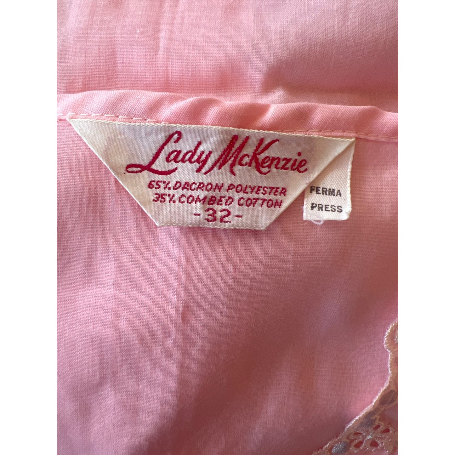 Vintage Lady McKenzie Pajamas Set Capri Pants Top Pink Lace NEW Old Stock