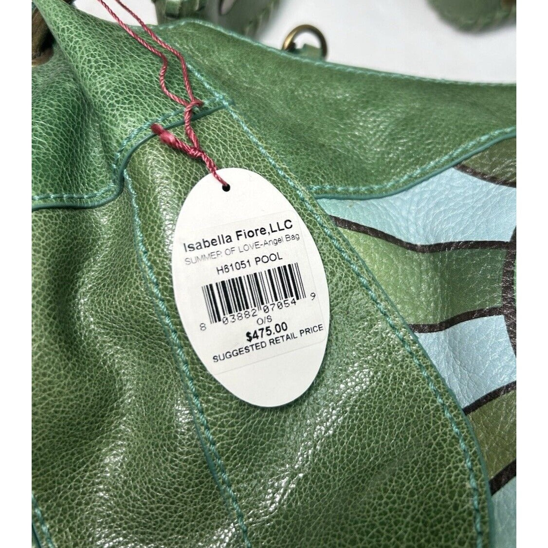 Vintage Isabella Fiore Summer of Love Angel Bag Green Large Hobo Purse NWT