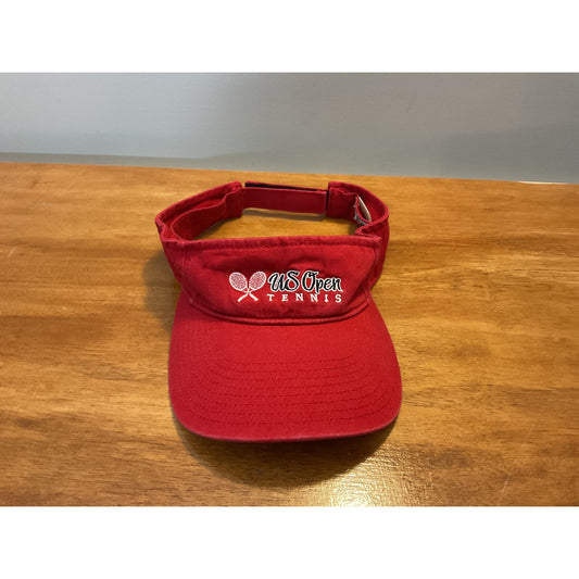 Vintage US Open Visor Tennis Hat Cap 2004 Red Twins Enterprise