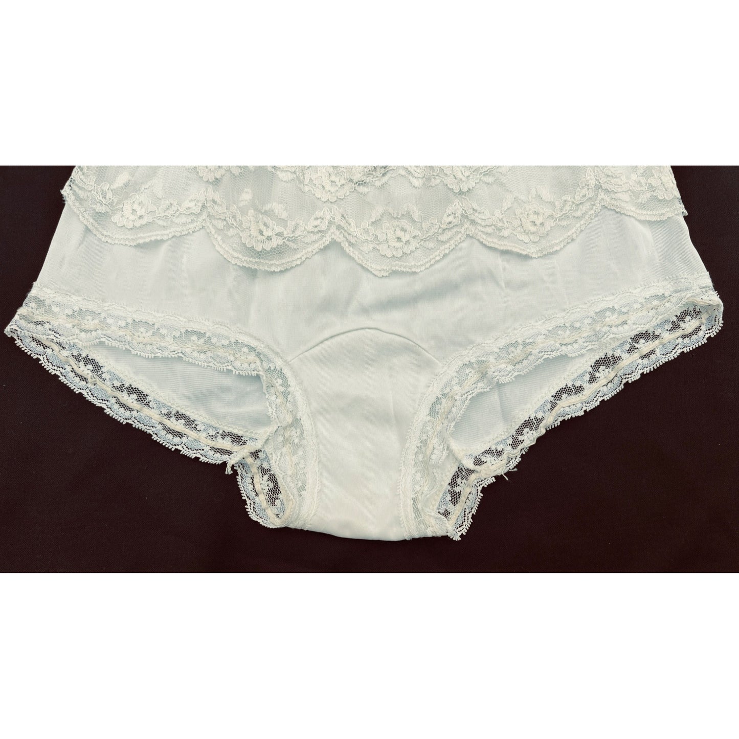 Vintage Lace Panties Bloomers Purple Flower Butterfly Applique Nylon