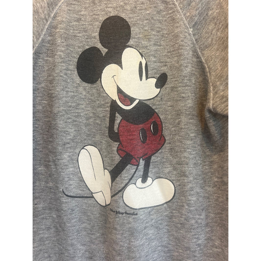 Vintage Mickey Mouse Sweatshirt 1970s Gray Large USA Disney