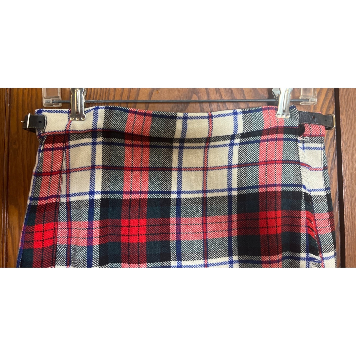 Vintage Plaid Wool Skirt Tartan Scotland Kilt Pin Pleated 10 40 Clan Laird