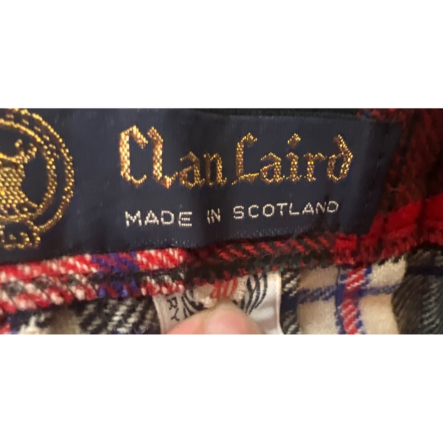 Vintage Plaid Wool Skirt Tartan Scotland Kilt Pin Pleated 10 40 Clan Laird
