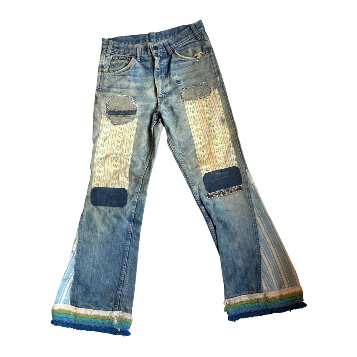 Vintage 1970 LEVIS Levi Hippie Jeans Patched authentically distressed